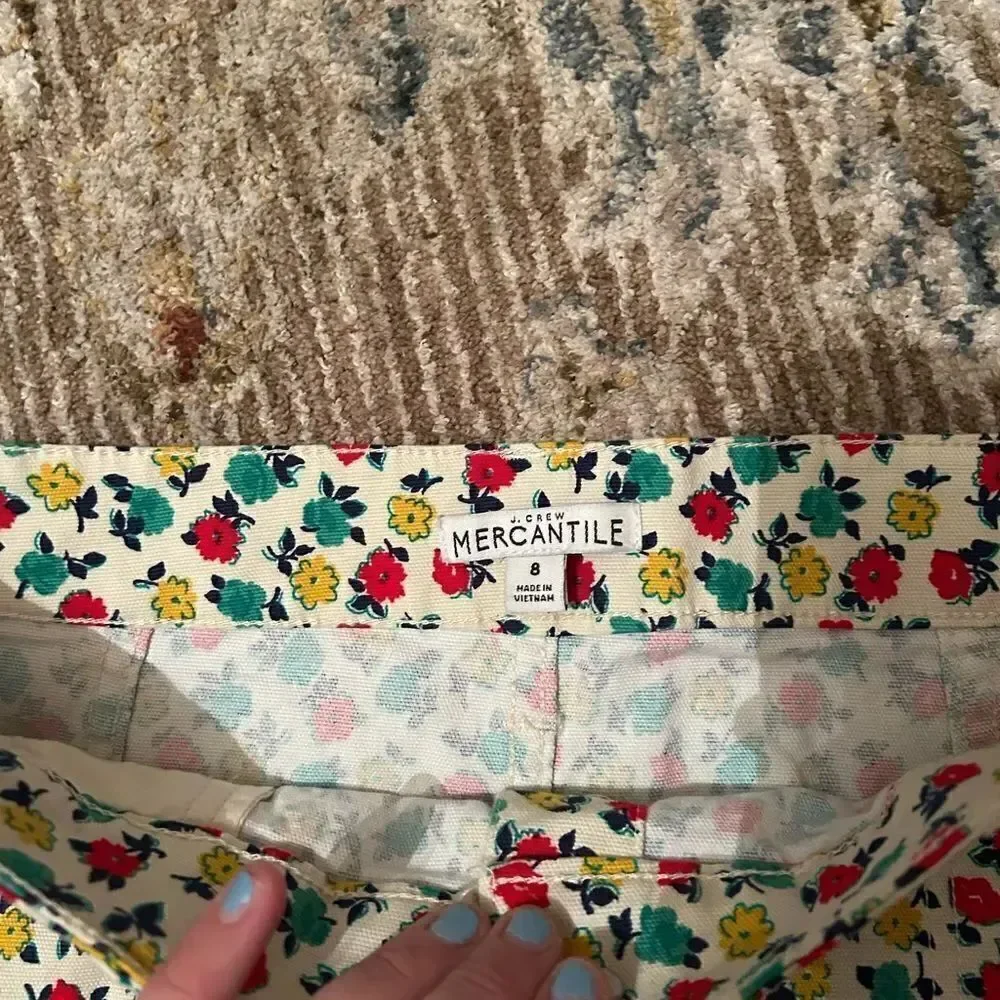 J. Crew Red floral skirt